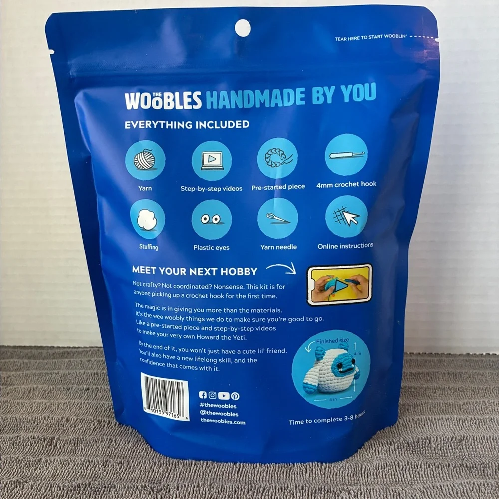 The Woobles Crochet Kit - Blue and White - Picture 2 of 2